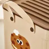 Cream-colored square PP material covered storage box for bedroom desktop organization Application Scenario